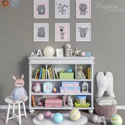 Toys and furniture set 5 3D model