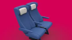 Train seat Plane passenger seats with pillow and armrest 3D model