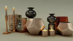 Vase Candles Gothic modern accessory 3D model