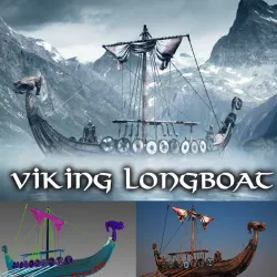 Viking Longboat Full Version 3D model