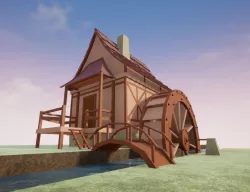 WaterMill Low-poly  3D model