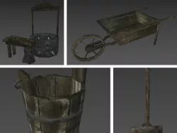 Well pack low poly Low-poly  3D model