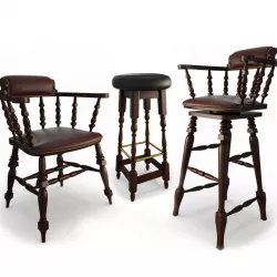 Wooden Bar Seats 3D model