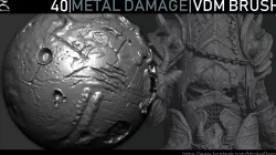 Zbrush - Metal Damage VDM Brush 3D model
