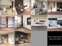 10 Built-in desk 3d models Collection 