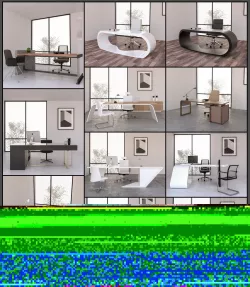 10 Office Desk 3d models Collection 