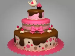 3D Cartoon cake 3D model