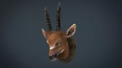 African Antelope mount Low-poly  3D model