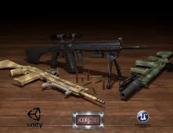 AK Sniper Package Low-poly  3D model