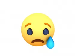 Animated Facebook Sad Reaction Button Low-poly  3D model