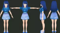 Anime Katsune 3D Model Rigged T-Pose 3D model