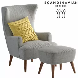 Armchair Scandinavian Designs Katja High Back 3D model