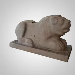ASSYRIAN STATUE OF A LION GUARDING SANDSTONE 3D model