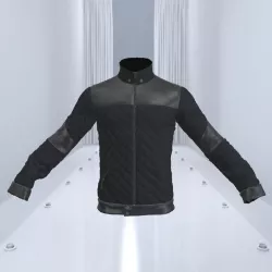 Black Bomber Leather Jacket Low-poly  3D model
