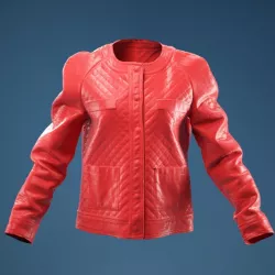 Black Padded Leather Jacket 3D model