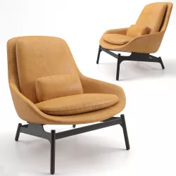 Blu Dot Leather Field Lounge Chair 3D model