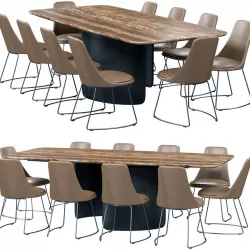 Bonaldo Itala chair and Mellow table 3D model