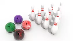 Bowling Balls and Pins Low-poly  3D model