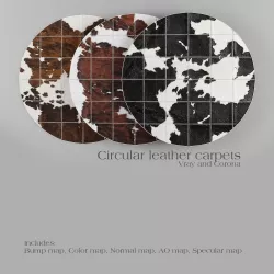 Carpet Pack 1 Circular Leather Carpets 3D model