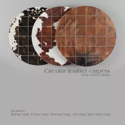 Carpet Pack 2 Circular Leather Carpets 3D model