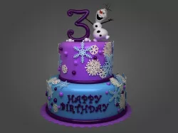 Cartoon cake fondant cake 3D model