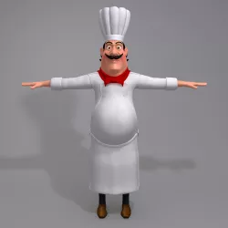 Cartoon Chef 3D model