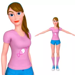 Cartoon Girl 3D model