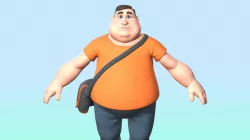 Cartoon male character Low-poly  3D model