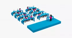 Cartoon Pose Class room 3D model