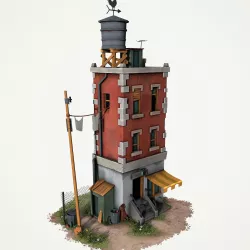 Cartoony Buiding v3 Low-poly  3D model