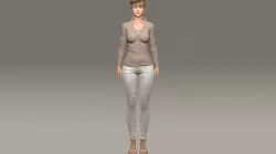 Casual Lady Low-poly  3D model