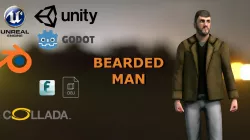 Casual Style- Bearded Man - Animated Low-Poly Low-poly  3D model