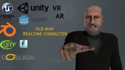 Casual Style - Old Man - Animated Low-Poly Character Low-poly  3D model