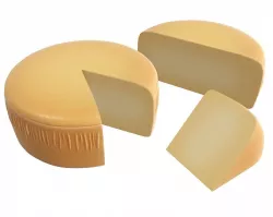 Cheese wheel with a piece of cheese 3D model