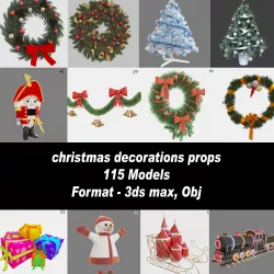 Christmas decorations props 3D model