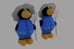 Crow-farmer Low-poly  3D model
