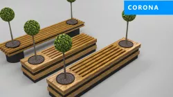 design bench transformer set corona v-ray Low-poly  3D model