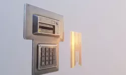 Door electric lock keypad and card reader Low-poly  3D model