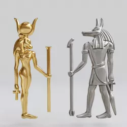Egyptian gods - Hathor and Anubis - excellent for jewelry 3D Model Collection