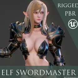 Elf Swordmaster - Game Ready Low-poly  3D model