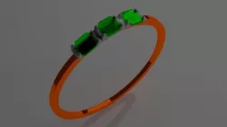 Emerald ring 3D model
