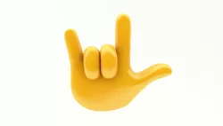 EMOJI HAND ROCK ICON Low-poly  3D model