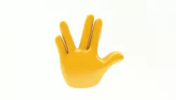 EMOJI HAND VULCAN SALUTE ICON Low-poly  3D model