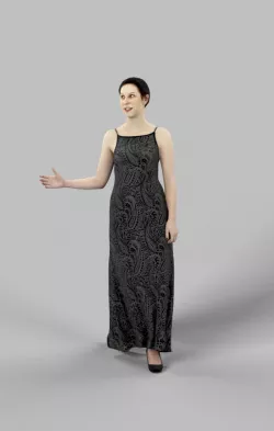Eva Elegant Walking Woman And Talking Low-poly  3D model