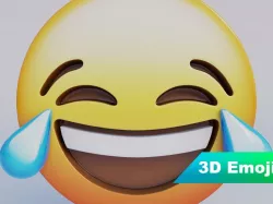 Face With Tears Of Joy 3D Emoji Low-poly  3D model