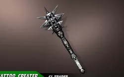 Fantasy Magic Stick Low poly Mace 3D Model Low-poly  3D model