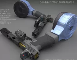 Full Equip Taran Glock 34 Gen 3 3D model