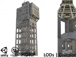 Game-ready Anti-Zombie Fortress - Shime coal mine  Low-poly  3D model