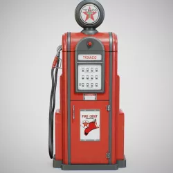 Gas Pump - Texaco 60s Clean Low-poly  3D model