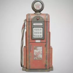 Gas Pump - Texaco 60s Dirty Low-poly  3D model